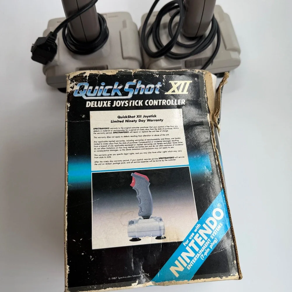 2 QuickShot‎ XII Deluxe Joystick Controllers NES Nintendo SVI QS-112 Vintage Box